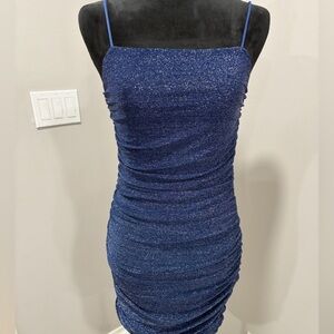 Sparkling Midnight Blue Mini Dress